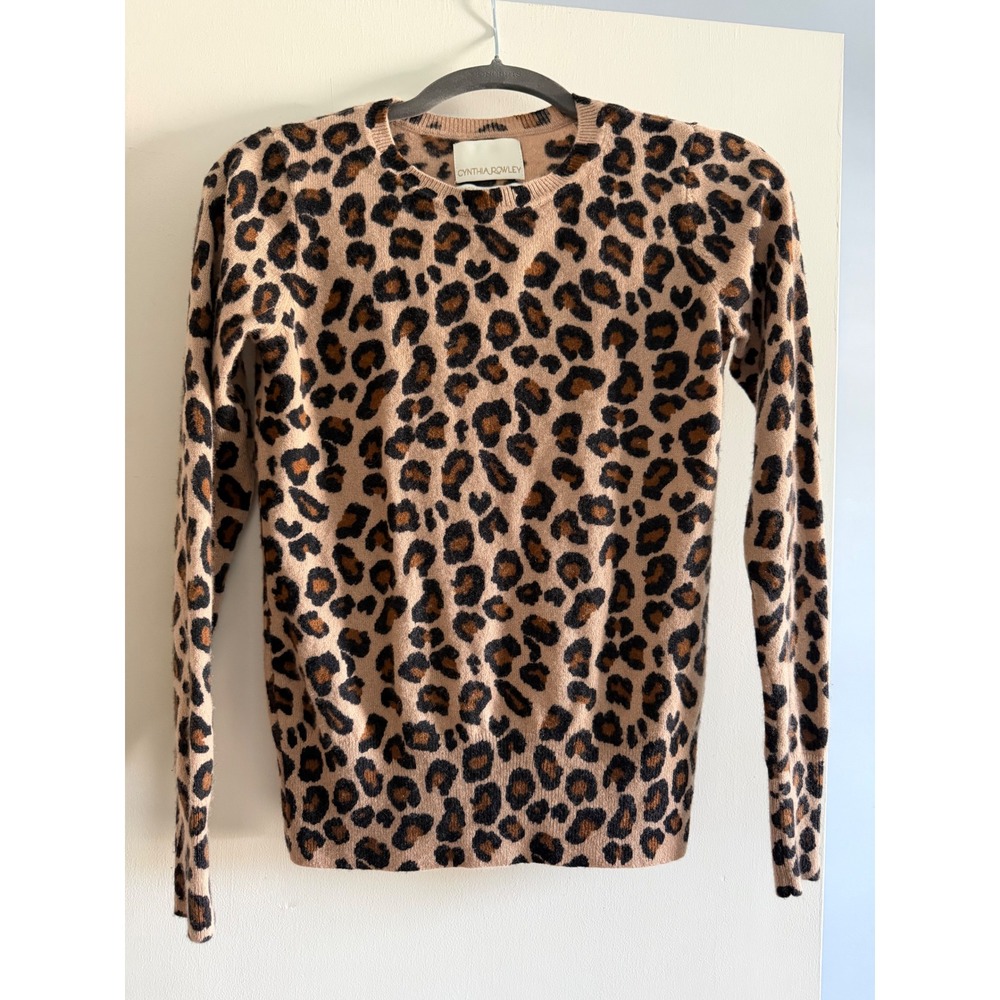 Cynthia Rowley Cashmere Leopard Print Sweater